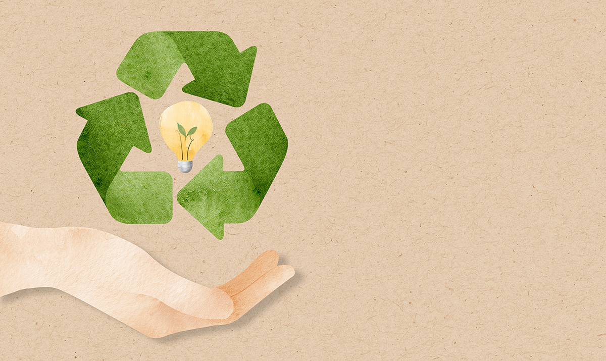 recycle background with sustainable idea watercolour