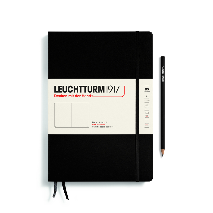 Leuchtturm Hardcover Composition (B5) - Black Plain