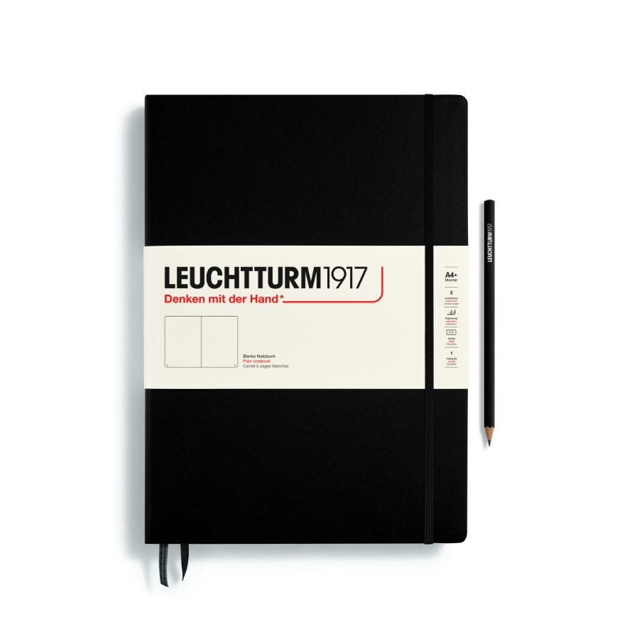 Leuchtturm Hardcover Master Classic (A4+) - Black Plain