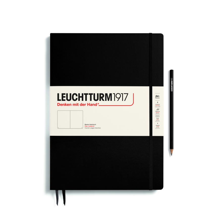 Leuchtturm Hardcover Master Slim (A4+) - Black Plain