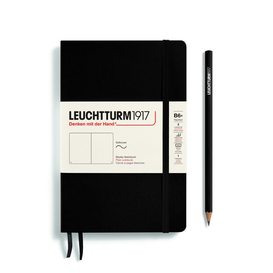 Leuchtturm Softcover Paperback (B6+) - Black Plain