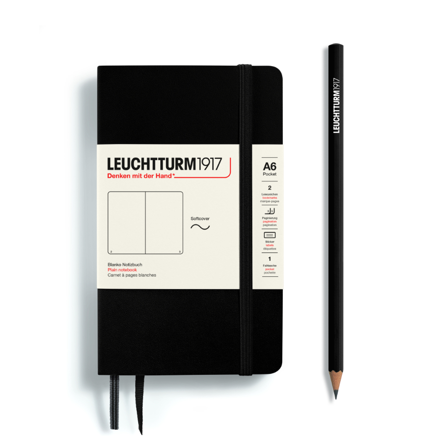 Leuchtturm Softcover Pocket (A6) - Black Plain